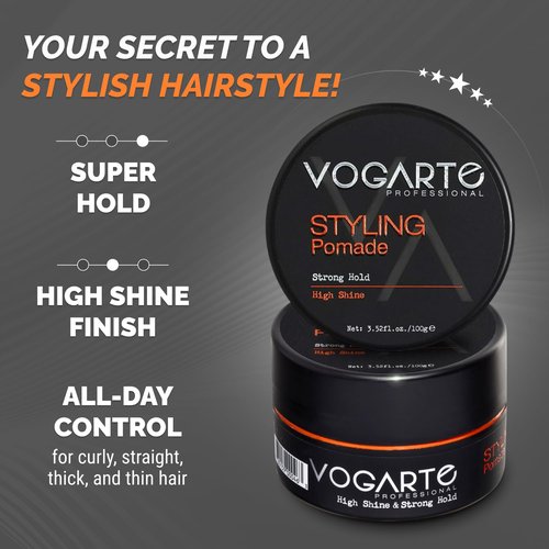 Regine Switzerland Hair Styling Pomade - Strong Hold, Medium Shine, Water-Based, 3.52 oz