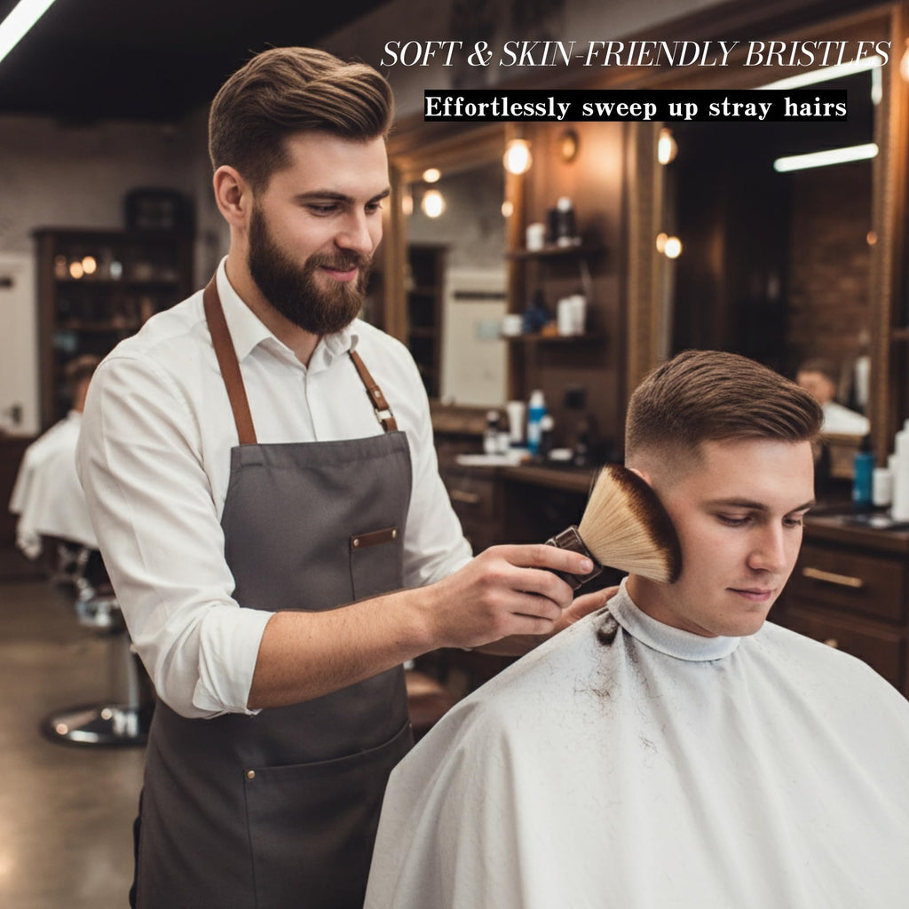 Professional Barber Neck Duster Brush with Soft Dense Bristles & Wooden Handle – Gentle on Skin, Easy to Clean – Ideal for Haircut, Shaving, Barbershop & Home Grooming