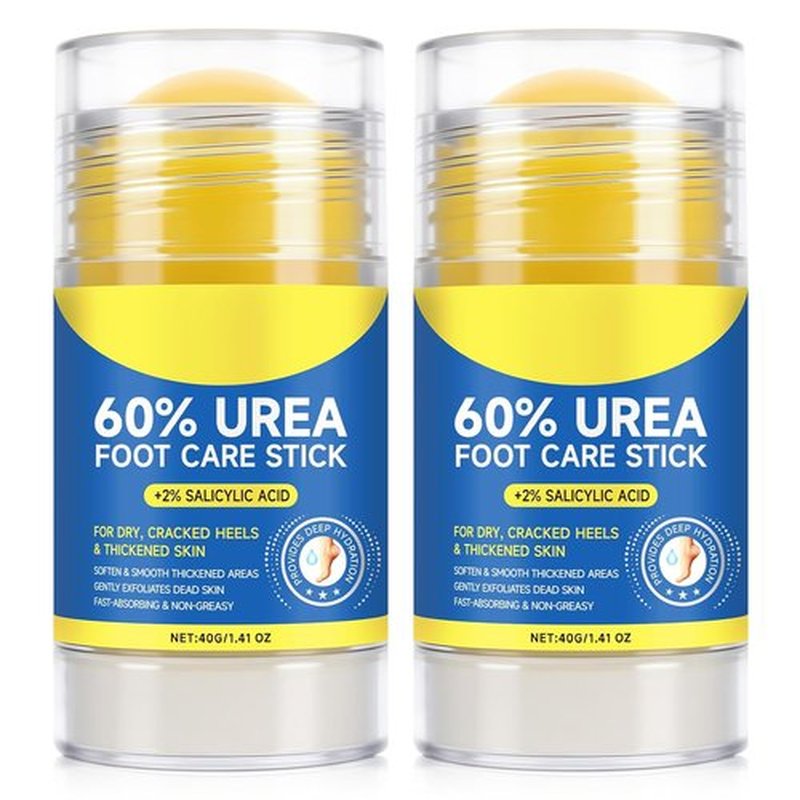 Regine Switzerland Urea Cream Stick - Maximum Strength 60% Urea & 2% Salicylic Acid | Exfoliating Foot Balm for Dry Cracked Heels & Hands (1.4oz, 2pcs)