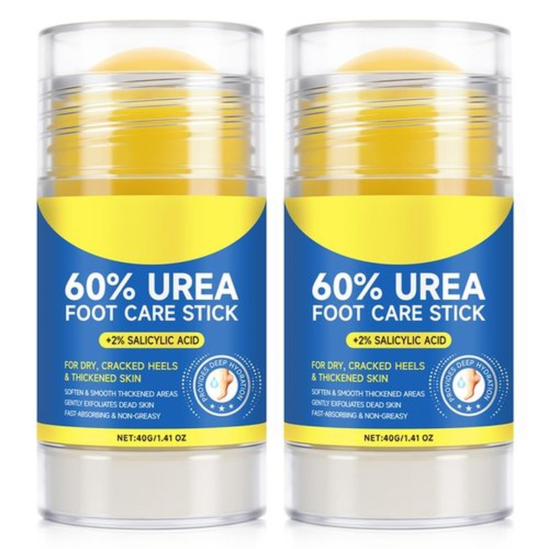 60% Urea Foot Cream for Dry Cracked Heels & Feet, Hydrating Urea Cream Moisturizer for Rough, Callused Skin, Deep Repair & Softening Foot Balm, Fast Absorbing, Exfoliating Formula, 1.4oz(2pack)