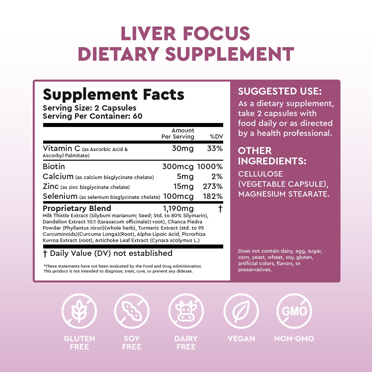 JJ Smith Liver Focus – Liver Cleanse Supplement with Milk Thistle, Alpha Lipoic Acid, Turmeric, Dandelion Root & Artichoke – Supports Active Liver, Fat Metabolism, Digestion, Energy,& Clearer Skin