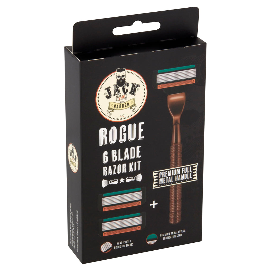 Jack the Barber 6 Blade Razor Kit with Metal Handle