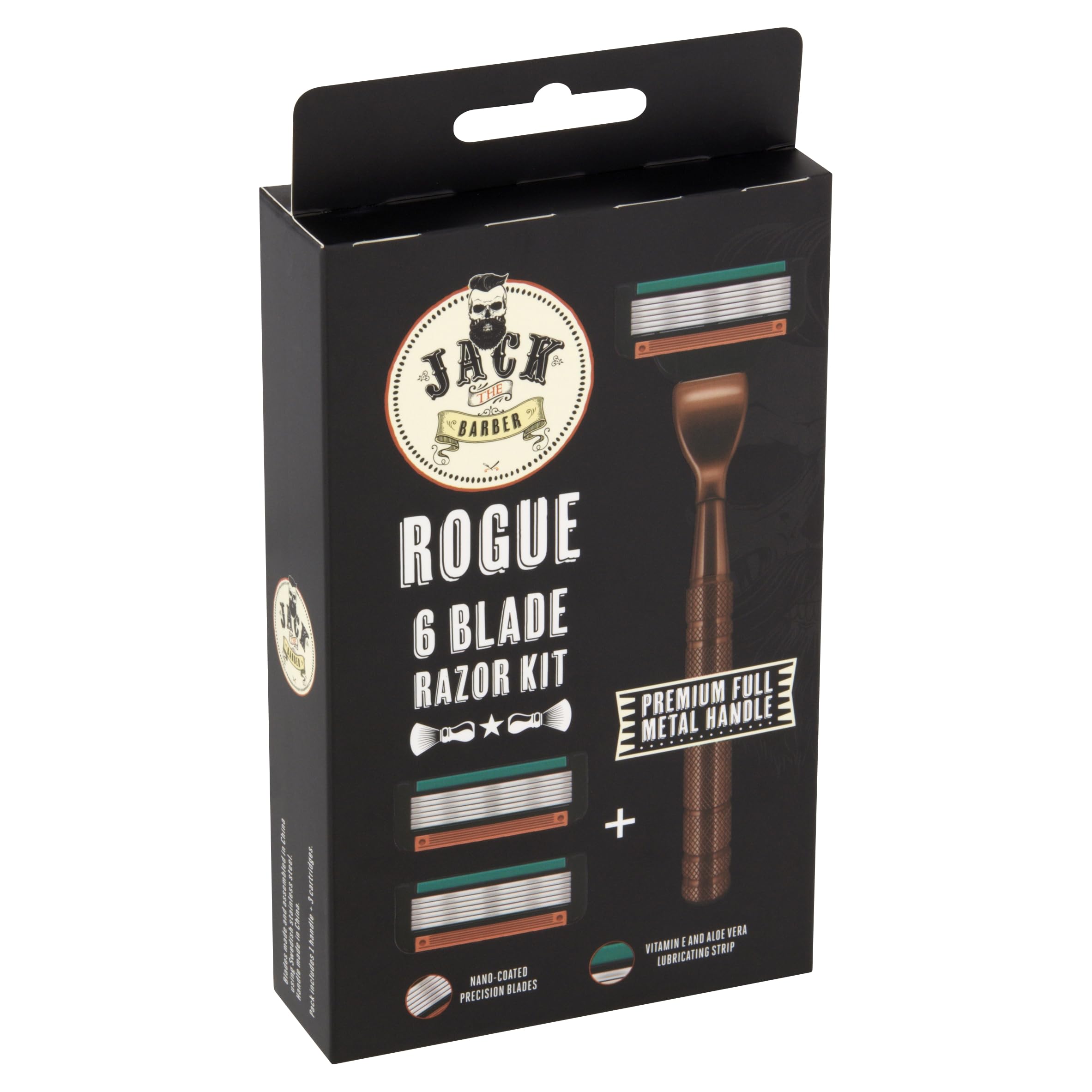 Jack the Barber 6 Blade Razor Kit with Metal Handle
