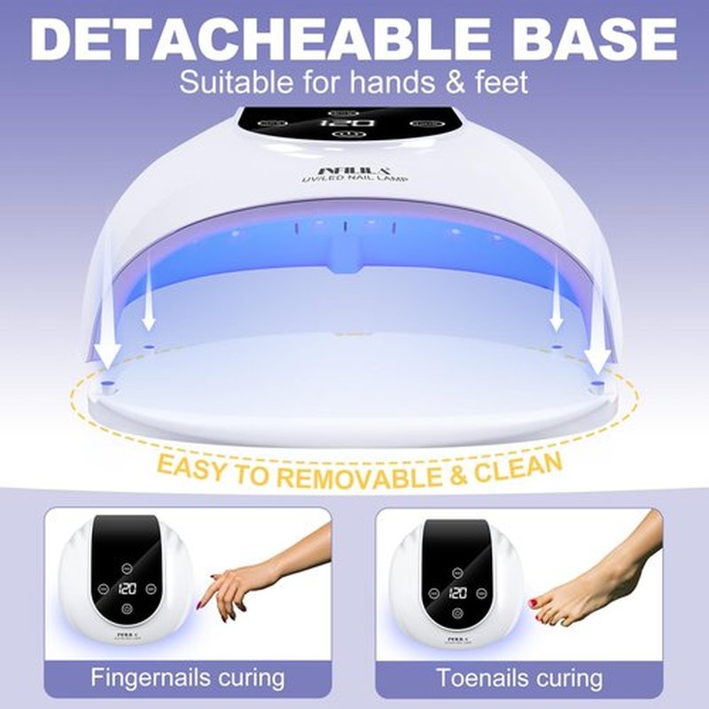 NXJ INFILILA 268W Gel Nail UV Light, Faster UV Light for Gel Nails, Professional Flash Cure Nail Dryer with 66Pcs Lamp Beads for Hands & Feet, Professional Quick Dry for Salon & Home