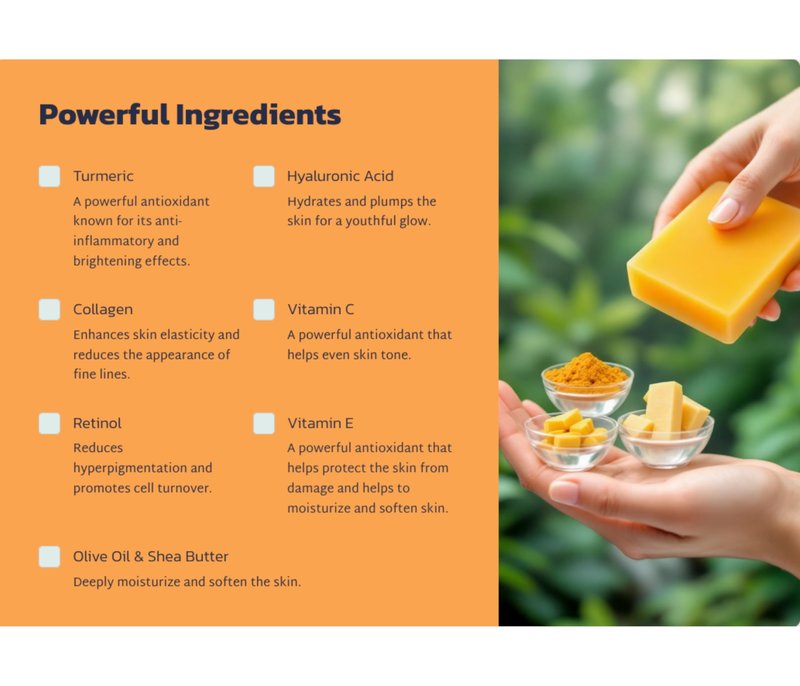 VALE Kojic Acid & Turmeric Soap Bars (3-Pack) – Natural Dark Spot Remover & Original Japanese Complex with Vitamin C, E, Collagen, Retinol, Olive Oil & Shea Butter(Citrus)