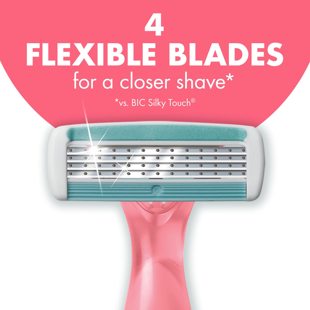 BIC Soleil 4 Escape Scented Women's Disposable Razors, 4 Blades, Comfortable Shave, Citrus Scented Handle Shaving Razors for Women, 4 Count