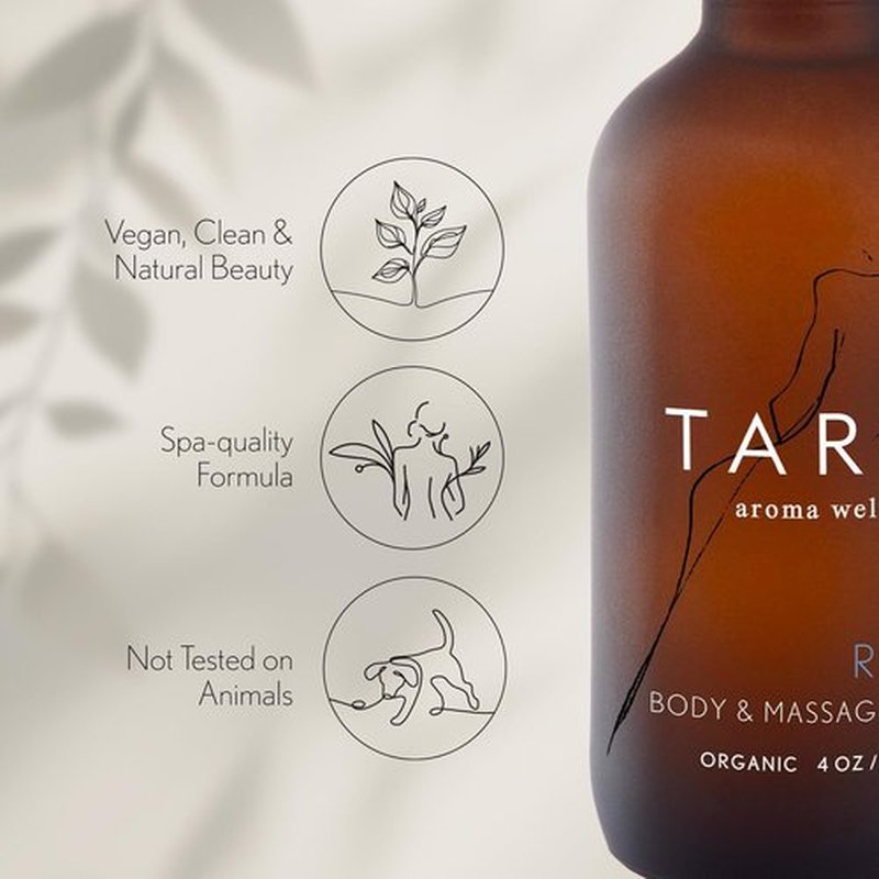 TARA Spa Therapy Body & Massage Oil - Premium Organic Relaxation Blend with Lavender, Chamomile & Sandalwood, 4 oz