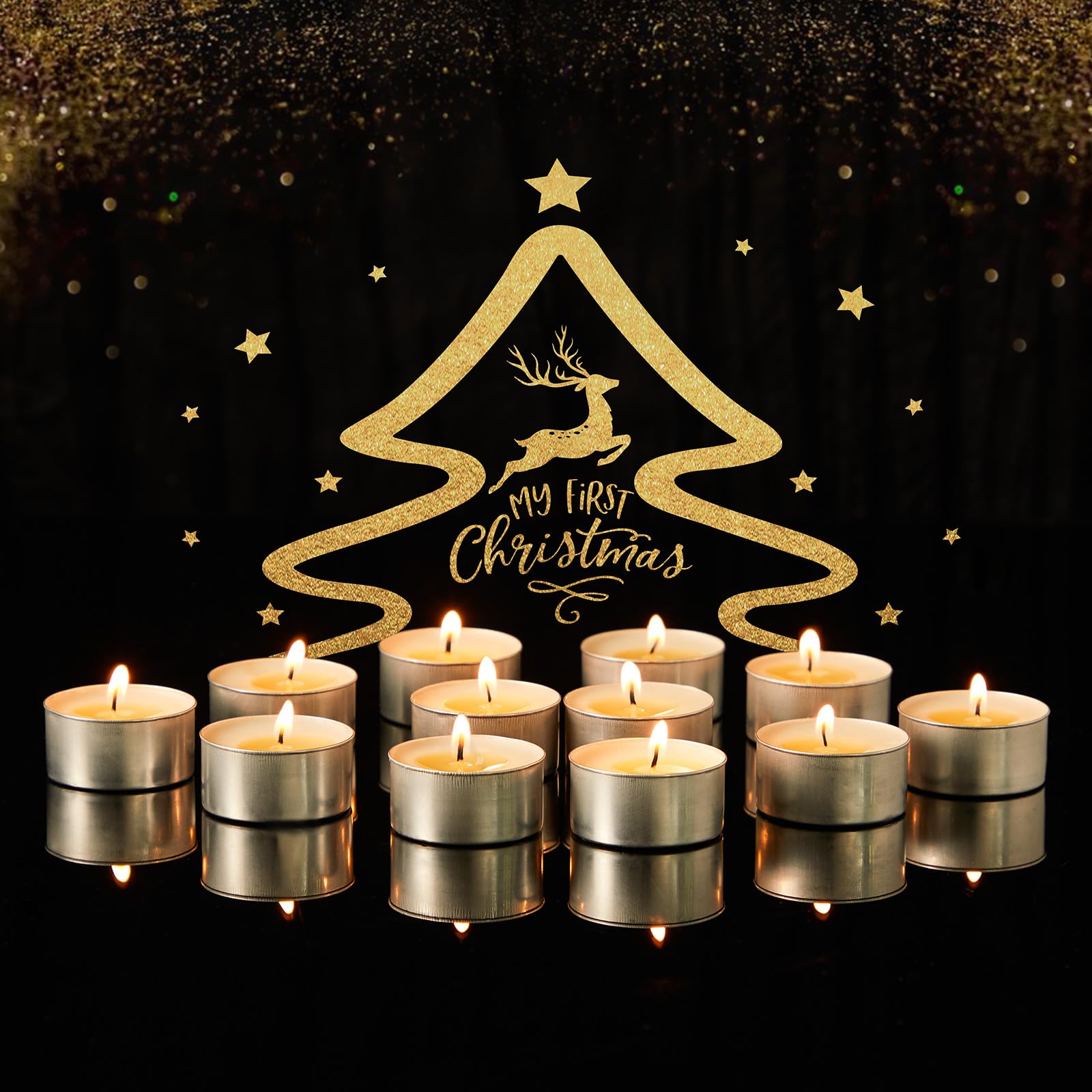 Tea Candles 100 Pack - 8 Hour Burn Time,Unscented Tea Lights Candles for Shabbat, Weddings, Christmas Lights, Home Decor
