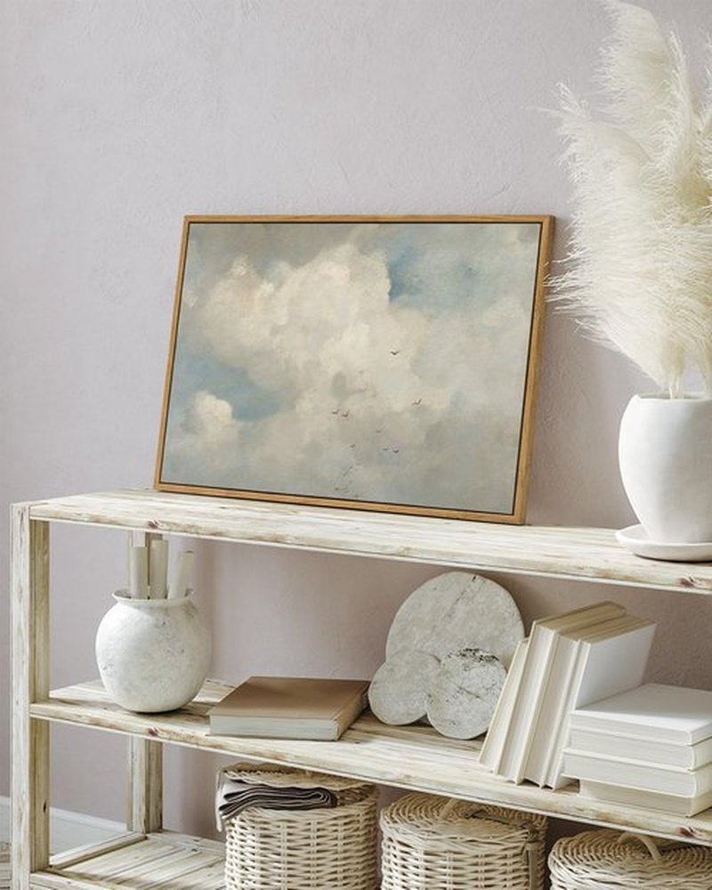 InSimSea Framed Canvas Wall Art - Vintage Sky Cloud Oil Paintings | Large 16"x24" Decor for Home & Office