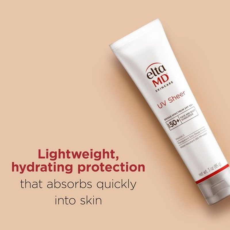 EltaMD UV Sheer Face Sunscreen - SPF 50+ Zinc Oxide Formula with No White Cast for Face & Body