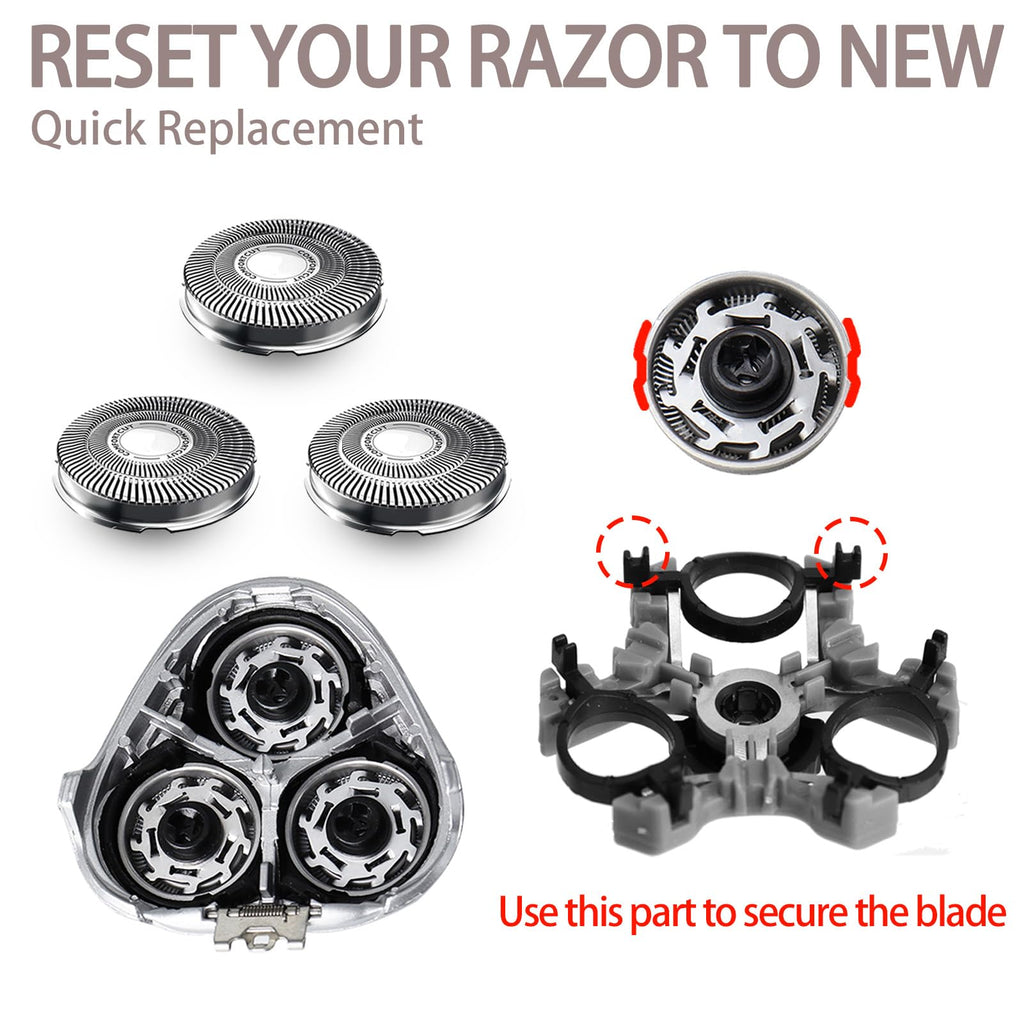 GORLENT 6 Pack SH30/HQ8 Replacment Blades for Aquatec PTxxx, ATxxx Series Razors, Dual-Layer Shaver Heads for Close and Smooth Shave