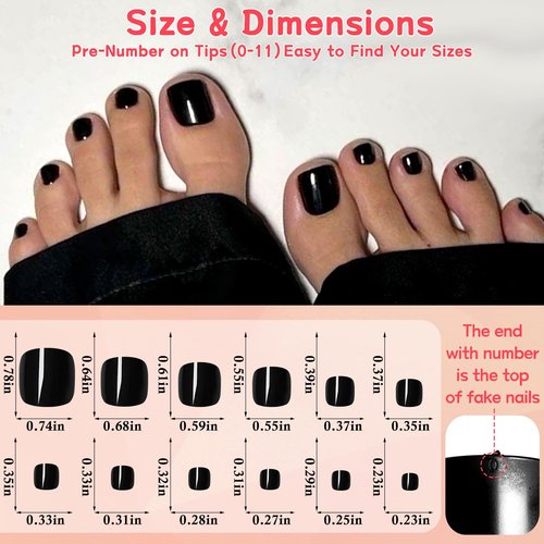 Lifextol 576PC Press on Toenails for Women Fake Toe nail Press ons Acrylic Toe Press on Nails Set, 24 Color Press on Toe nails Press on Fake Toenails Press ons Acrylic Toe Nail Tips Kit with Glue&Tabs