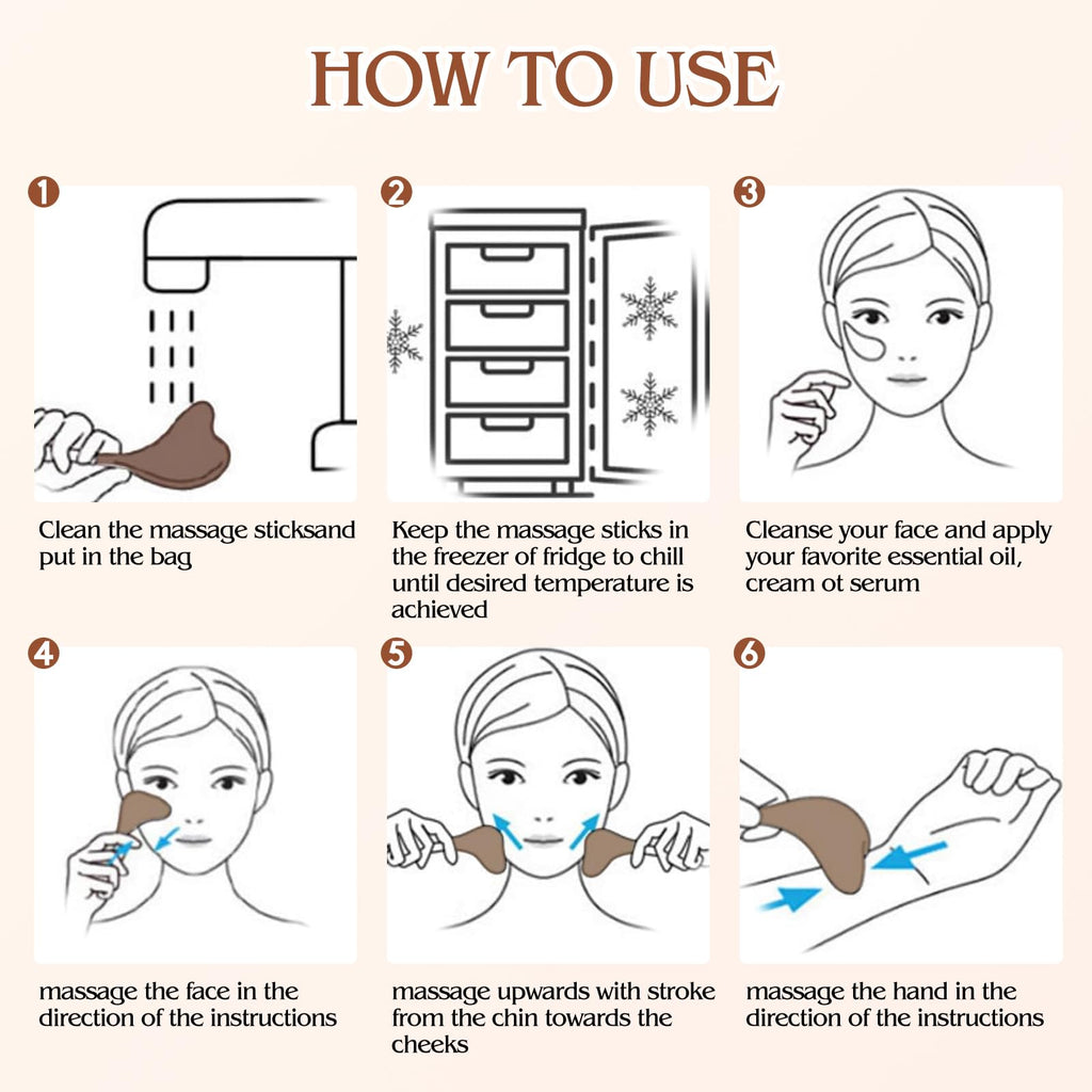 Cryo Sticks-Gua Sha and Massage 2-in-1, Ice Globes for Face-Wrinkle Reduction & Dark Circle Relief, Stainless Steel Facial Massage Tool for Skin Tightening Cooling Globes,Mothers Day Gifts