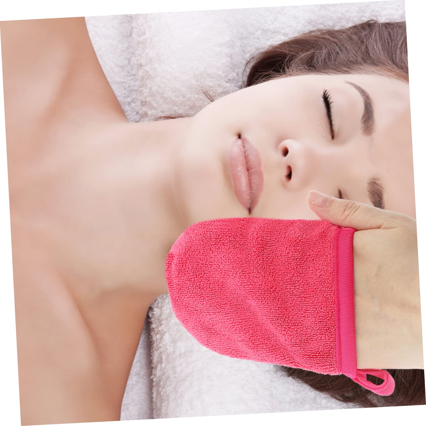 Beatifufu 4Pcs Microfiber Face Wash Gloves Reusable Makeup Remover Mitts Soft Facial Cleansing Cloths for Gentle Daily Skin Care and Makeup Removal