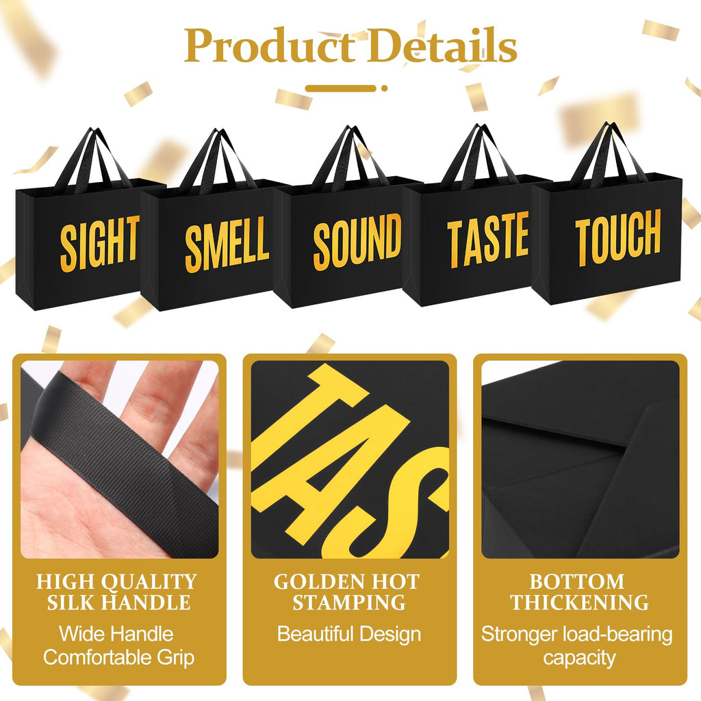 Epoesch 5 Senses Gift Bags for Him with Labels and Tissue Paper