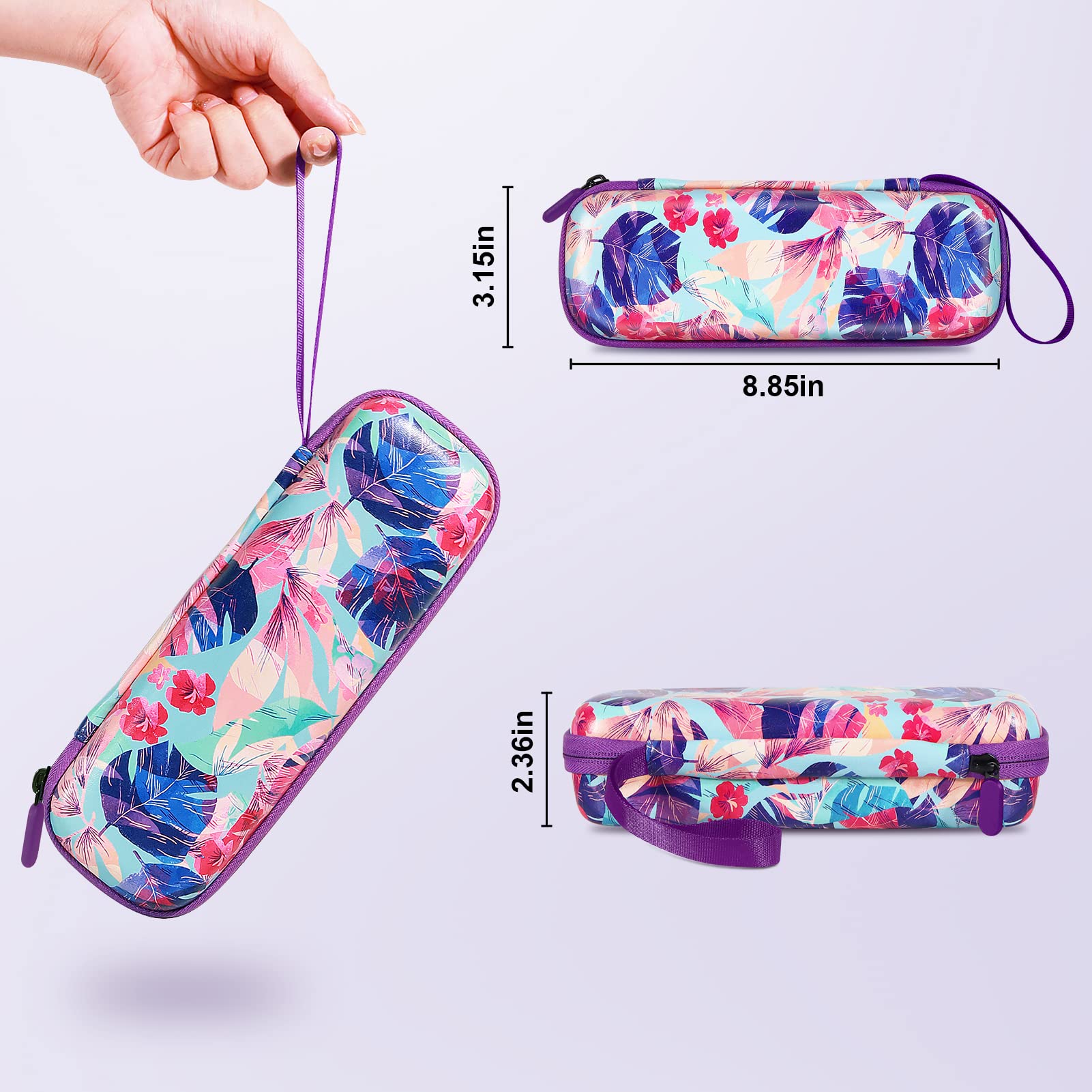 ZORETCO Toothbrush Travel Case Compatible with Oral-B Pro 1000,1500,2000,3000,3500 Fits For Philips Sonicare Protectiveclean 4100,5100,6100,6500 Electric Toothbrush Travel Bag (Purple)