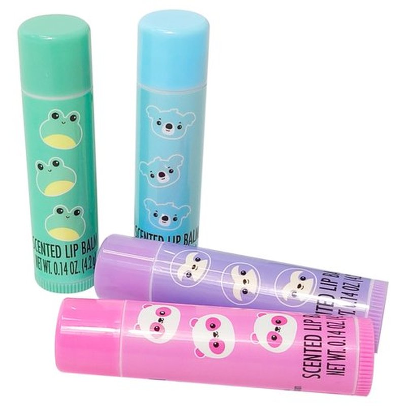 LUV HER Lip Balm Set Pack of 4 - Tinted Lip Balm with Playful Colors and Flavors - Perfect Girls Makeup Accessory - Ideal for Dry Weather Protection, Ages 3+