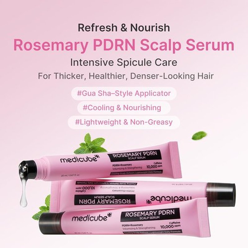 Medicube Rosemary PDRN Scalp Refresh Serum - Non-Greasy, Lightweight Treatment for Thicker Hair | 20ml