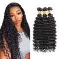 30 32 34 inch Bundles Human Hair Deep Wave Bundles Human Hair 1B Deep Wave 3 Bundle 150g Natural Black for Black Women Natural Color