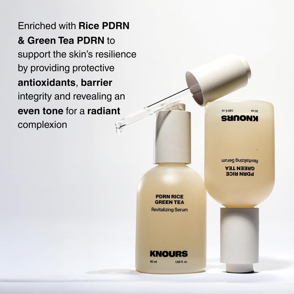 KNOURS. PDRN Rice & Green Tea Revitalizing Serum with Rice PDRN, Green Tea, Niacinamide & Hyaluronic Acid, Nourished, Dewy, Radiant Skin 50ml