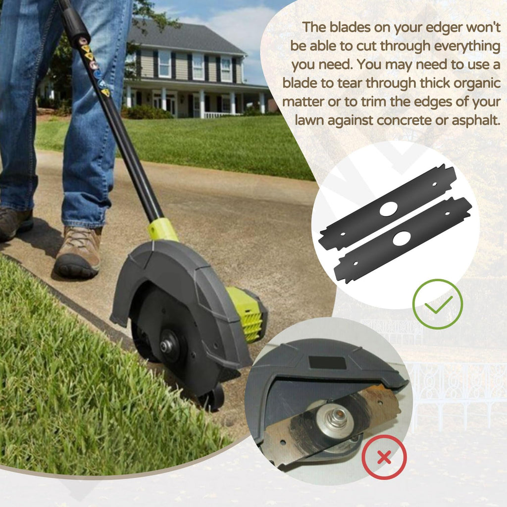LIZEWEI 2-Pack AC04215 8" Reversible Heavy Duty Hardened Steel Edger Blade Expand-It - Compatible with Ryobi UT50500, UT15518, RY15518, RYEDG11, P2310 and P2300B Heavy Duty Edger (818-928)