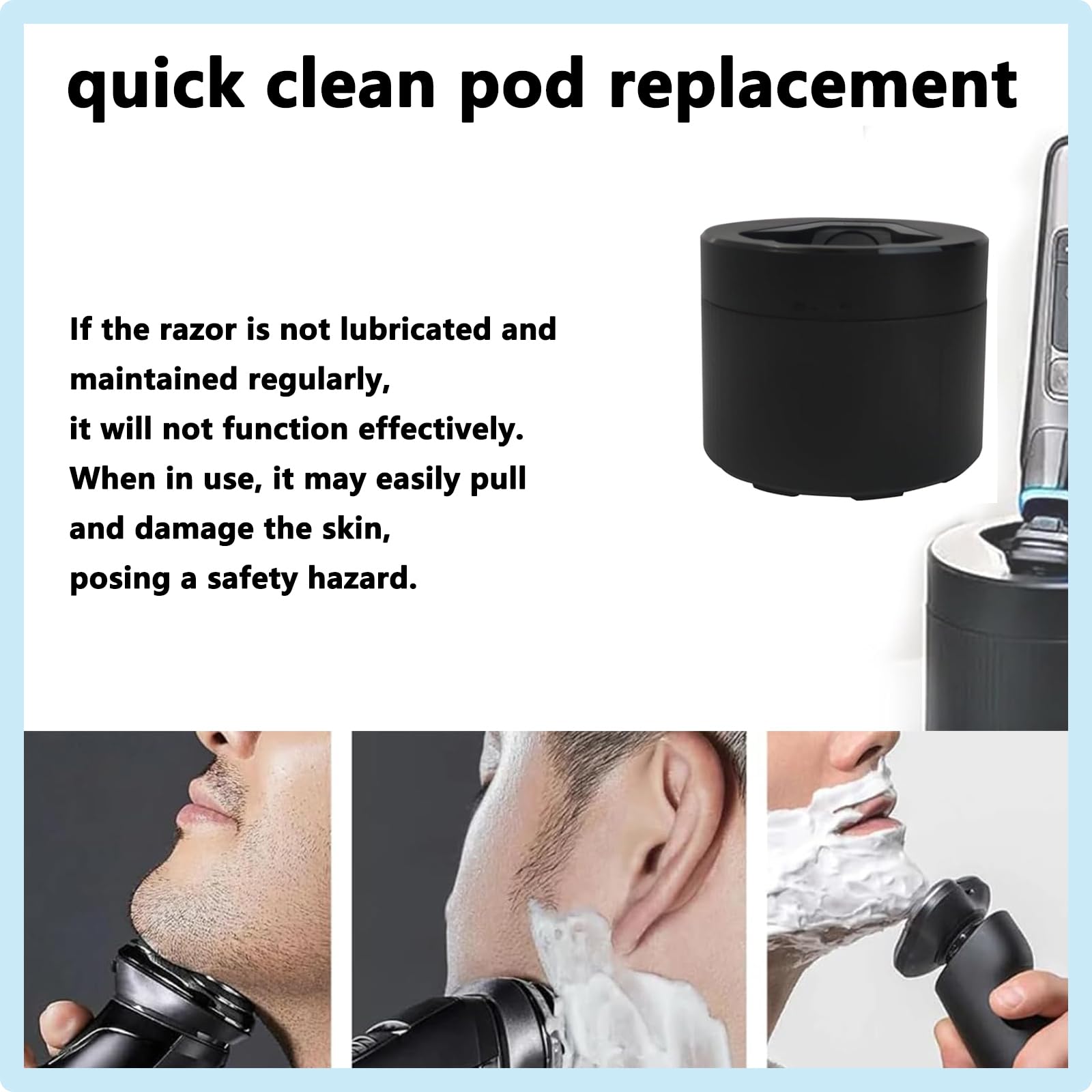 Quick Clean Pod Compatible with Philips Norelco 2nd Generation Series 7000 and Series 5000 Series 9000 Angular polygon Shavers,for Philips Norelco Cleaning Pod