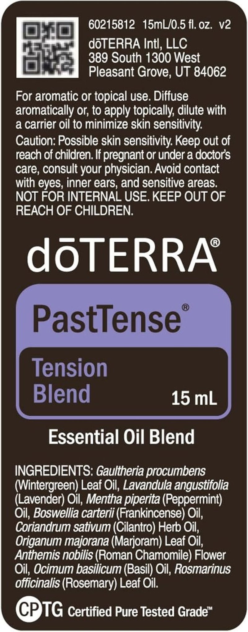 doTERRA PastTense Oil - Soothing Tension Relief Blend - 15mL Essential Oil