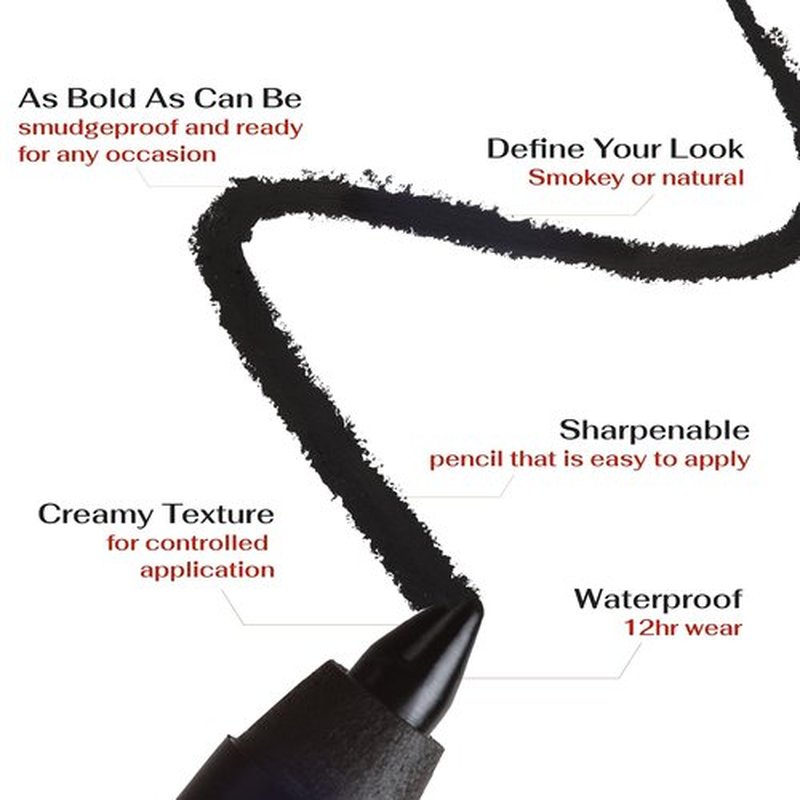 K7L Black Eyeliner - Waterproof, Longwear, Smudgeproof | Onyx Shade for All-Day Definition
