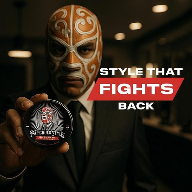 Papichulo Style Deluxe Pomade “El Fuerte” - Strong Hold & High Shine - Water-Based, Flake-Free, Easy Washout - 4 oz