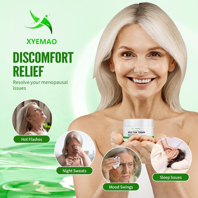 Xyemao Organic Wild yam Cream for Hormone Balance - Menopause Relief Crea Promotes Relieves Menstrual Discomfort, Deeply Nourishes and Moisturizes,100% Organic Formula,120ml