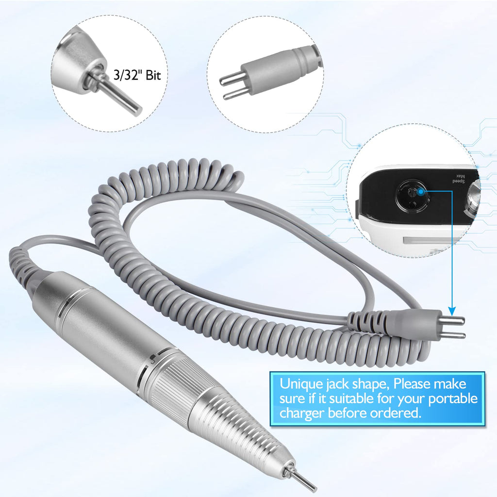(Need Portable Host) Updated Handpiece for AZ GOGO-102 Nail Drill Machine Part, AZ GOGO 30000 RPM Portable Nail Drill - for Updated 2 Jack Host