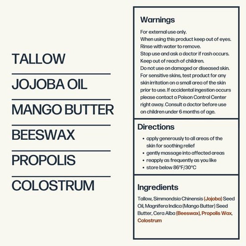 Sky and Sol Everything Cream - 100% Grass Fed Beef Tallow Moisturizer for Face & Body | Natural Edible-Grade | 3 oz