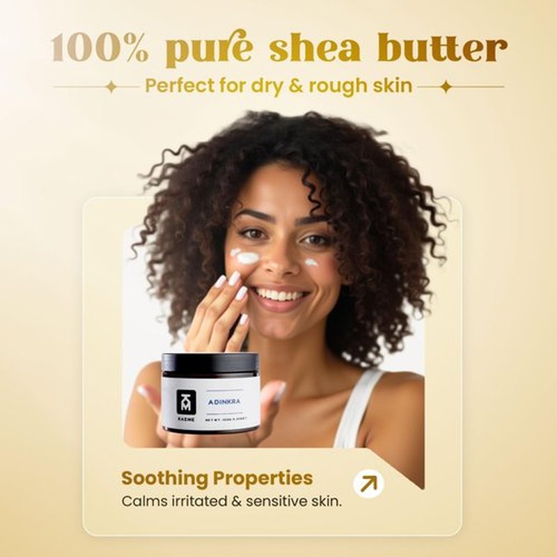 Kaeme.com Adinkra Whipped African Shea Body Butter,Made with Raw Organic Unrefined Shea Butter,Deep Moisturizer With Coconut Oil for Skin Protection,Natural Skincare for Women & Men (10.5oz /300g Jar)