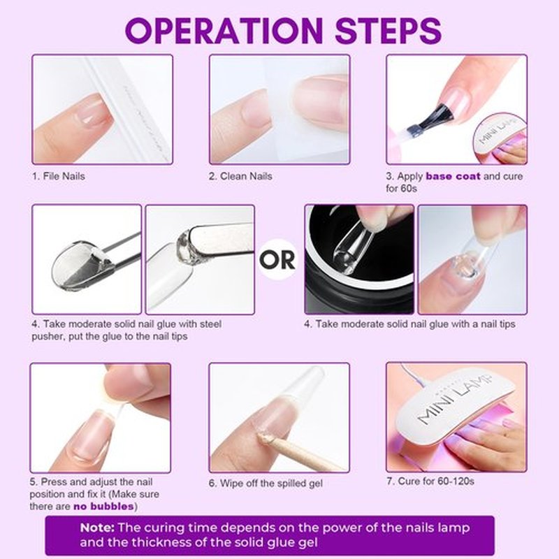 Makartt Solid Nail Glue Gel: Extra Strong Gel Nail Glue for Press On Nails & Fake Tips Long-Lasting Strong Adhesion Nails Glue for Acrylic Nails Clear 3D Gels for Nail Art Home Salon UV Light Cured