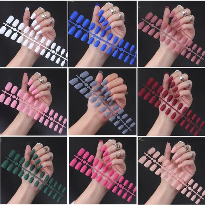 360pc Square Press on Nails Medium Legnth, Matte Square Fake Nails Full Cover Artificial Fingernails Colored Acrylic Nails Press on Nail Tips 10 Sizes False Nails for Women Girls