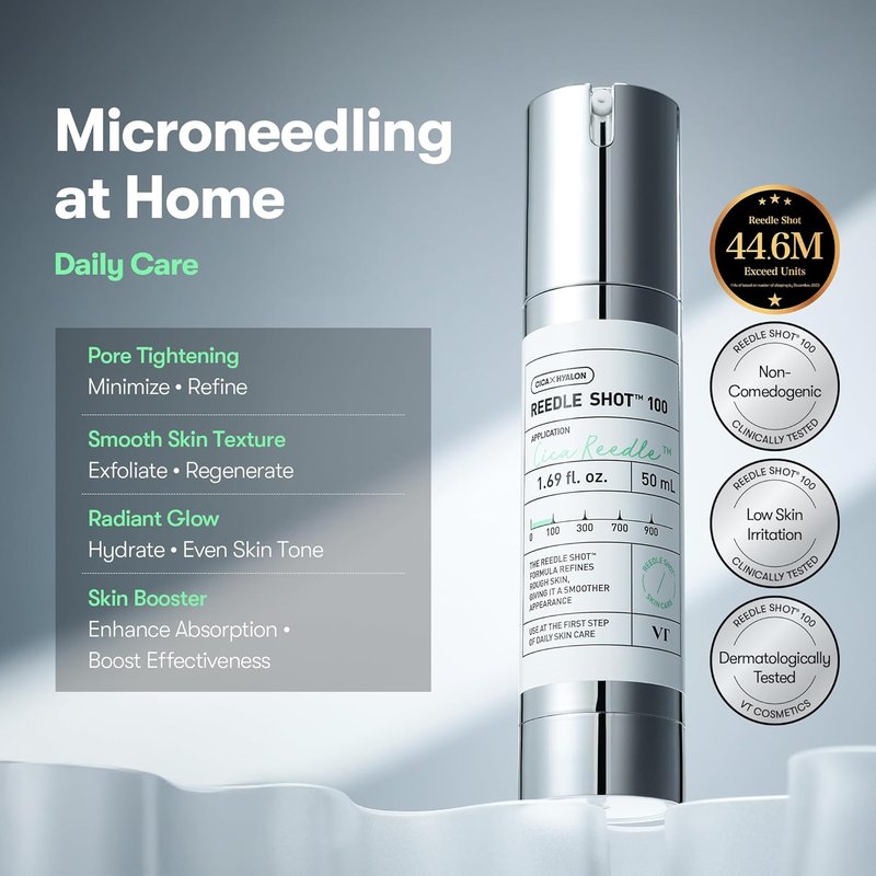 VT COSMETICS CICA Reedle Shot Serum - Spicule Microneedling for Pore Care & Exfoliation | 1.69 Fl Oz