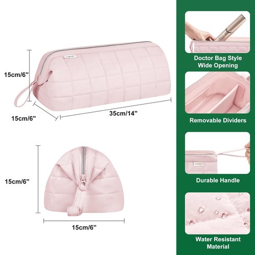 KarSyon Hair Tools Travel Bag Organizer for Dyson Airwrap Case Holder Shark Hair Dryer Flex Style Airstraight Brush Revlon Attachments Carrying Case Flat Curling Iron Bags (Pink)