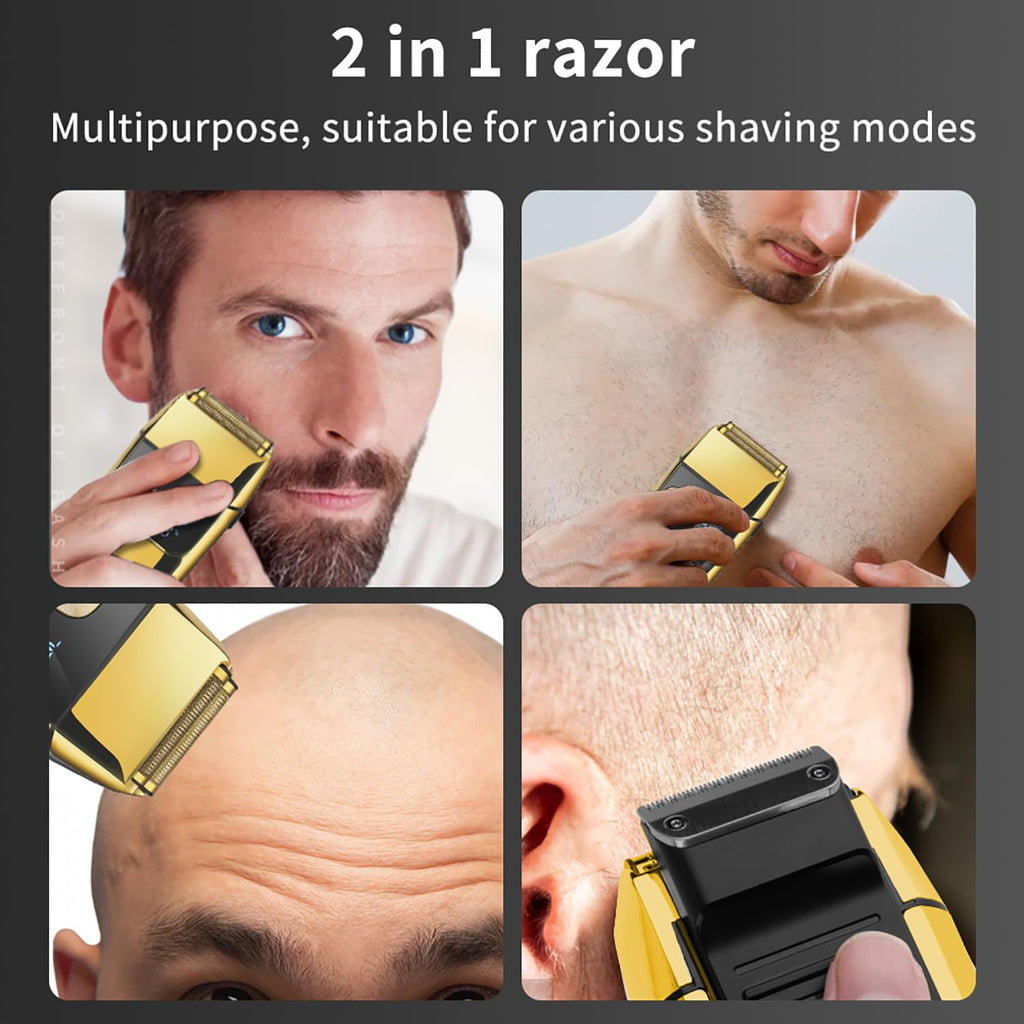 DSP 2-in-1 Bald Shaver for Men, Cordless Rechargeable Trimmer