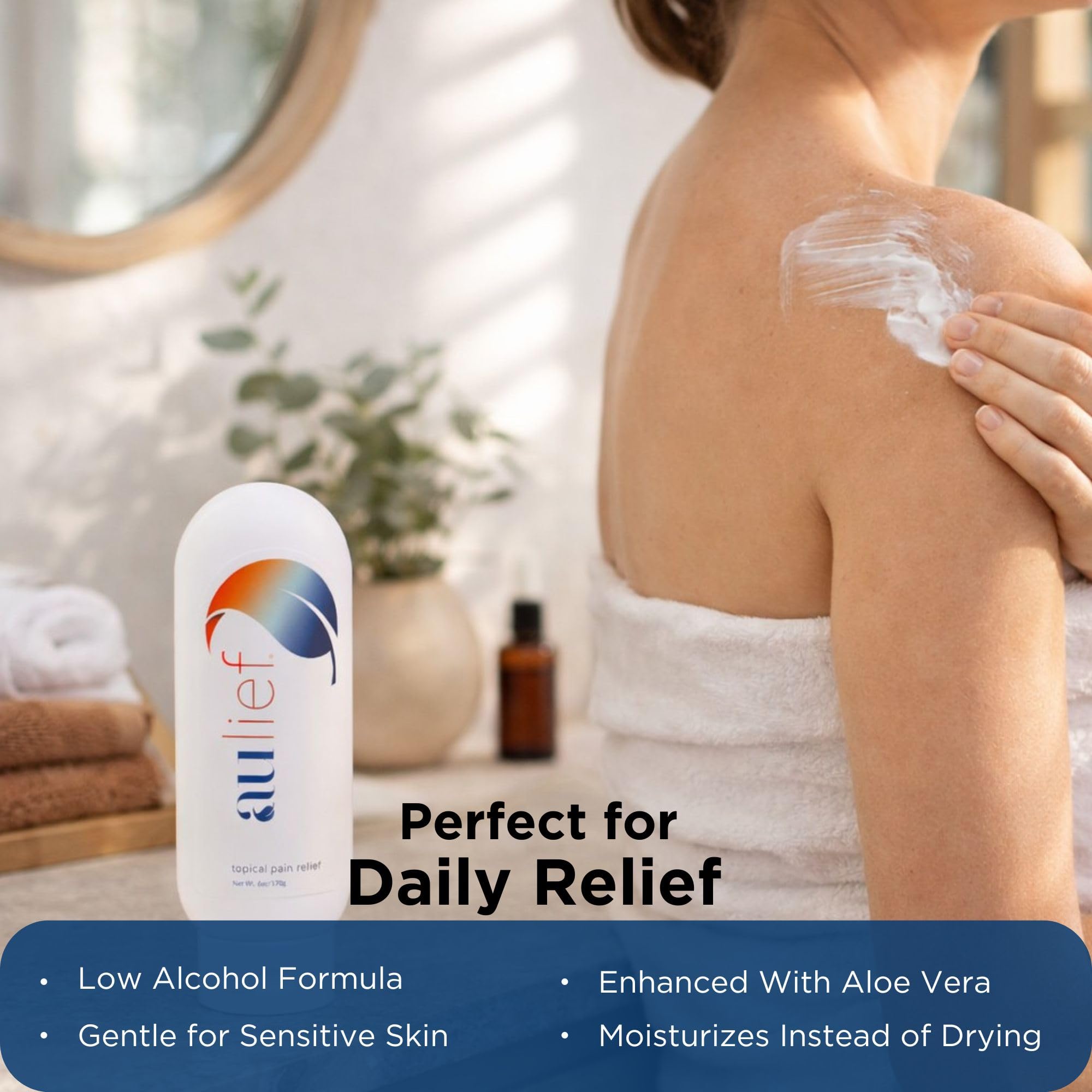 China-Gel Aulief Pain Relief Cream Arthritis & Muscle Rub for Sore Muscles & Joint Pain, Neck, Knee & Back Aches, Premium Mint Green Topical Gel, 2 oz Travel Tottle (2-Pack)