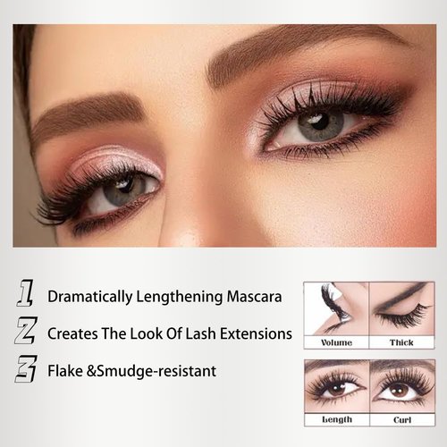 Skiennix Black Natural Eye Makeup Mascara - Defines Lashes & Sculpt Brows, Cruelty-Free & Vegan | 1 Count