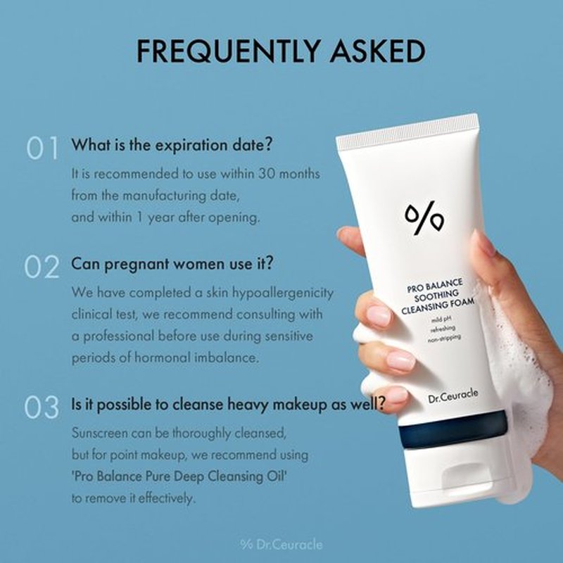 Dr.Ceuracle Pro Balance Soothing Cleansing Foam - Moisture Rich Gel to Foam Daily Cleanser with Refreshing and Hydrating Finish (150 ml / 5.07 fl. oz.)