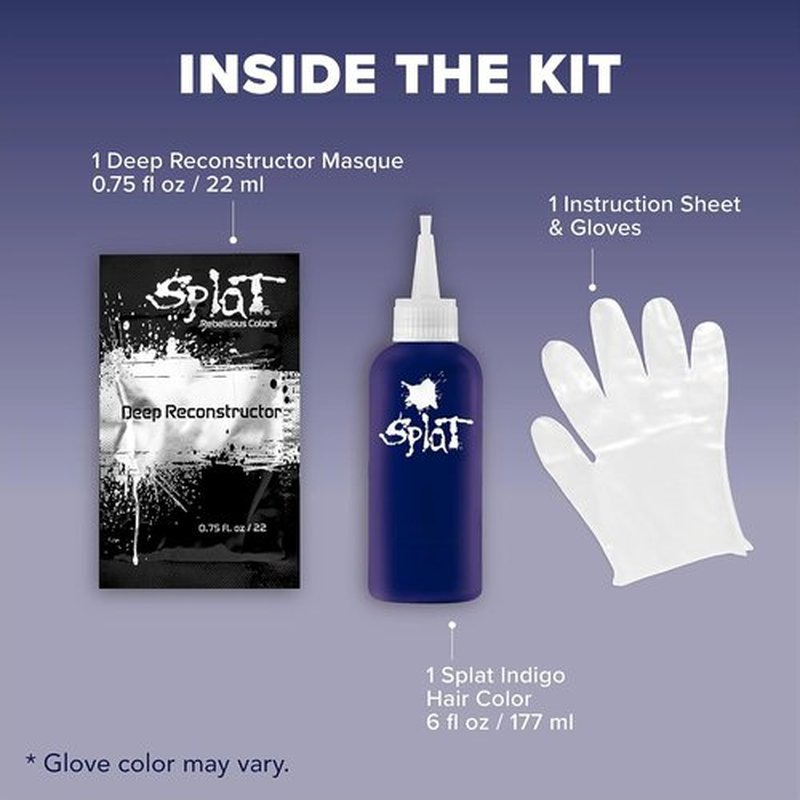 Splat Midnight Indigo Hair Color Dye - Vegan & Cruelty-Free, 6 Fl Oz | Semi-Permanent Formula