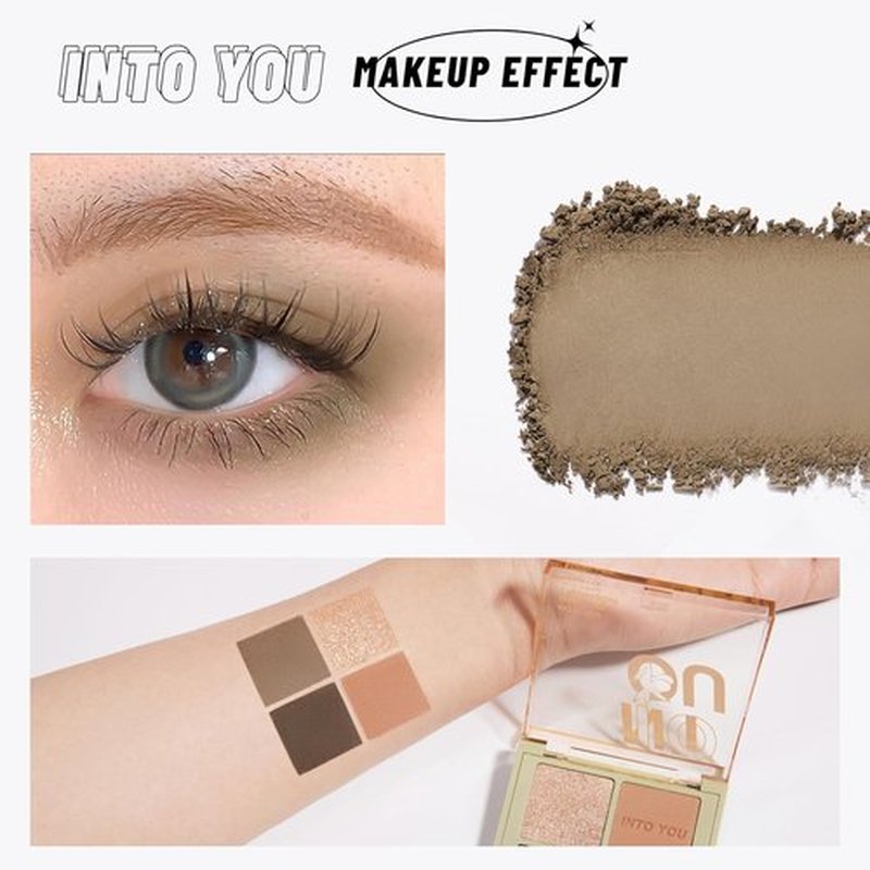 INTO YOU Nude Eyeshadow Palette - 4 Colors with Matte, Shimmer & Glitter Finishes | Long-Lasting Warm Neutrals