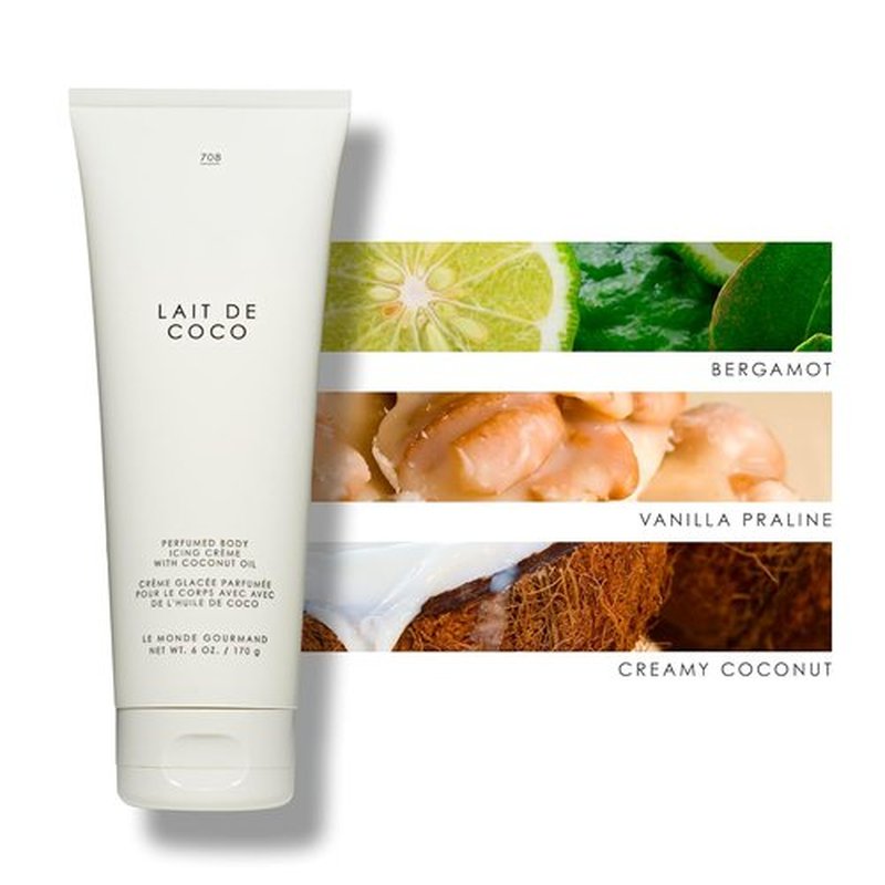 Le Monde Gourmand Lait De Coco Body Icing Crème - Vanilla & Praline Scent - 6 Fl Oz (177ml)