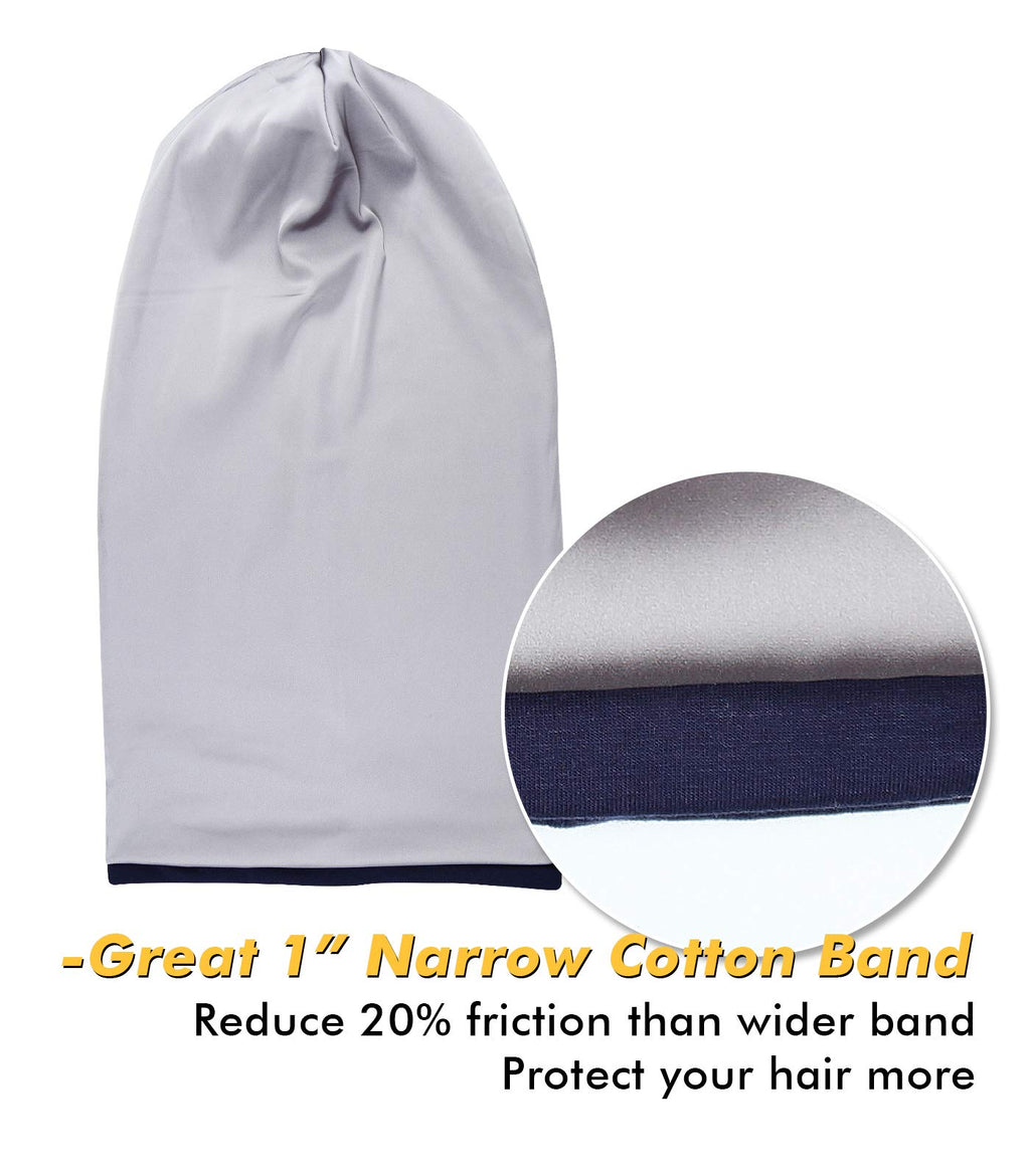 Winitas Long Hair Bonnet for Sleeping Silk Satin Lined Adjustable