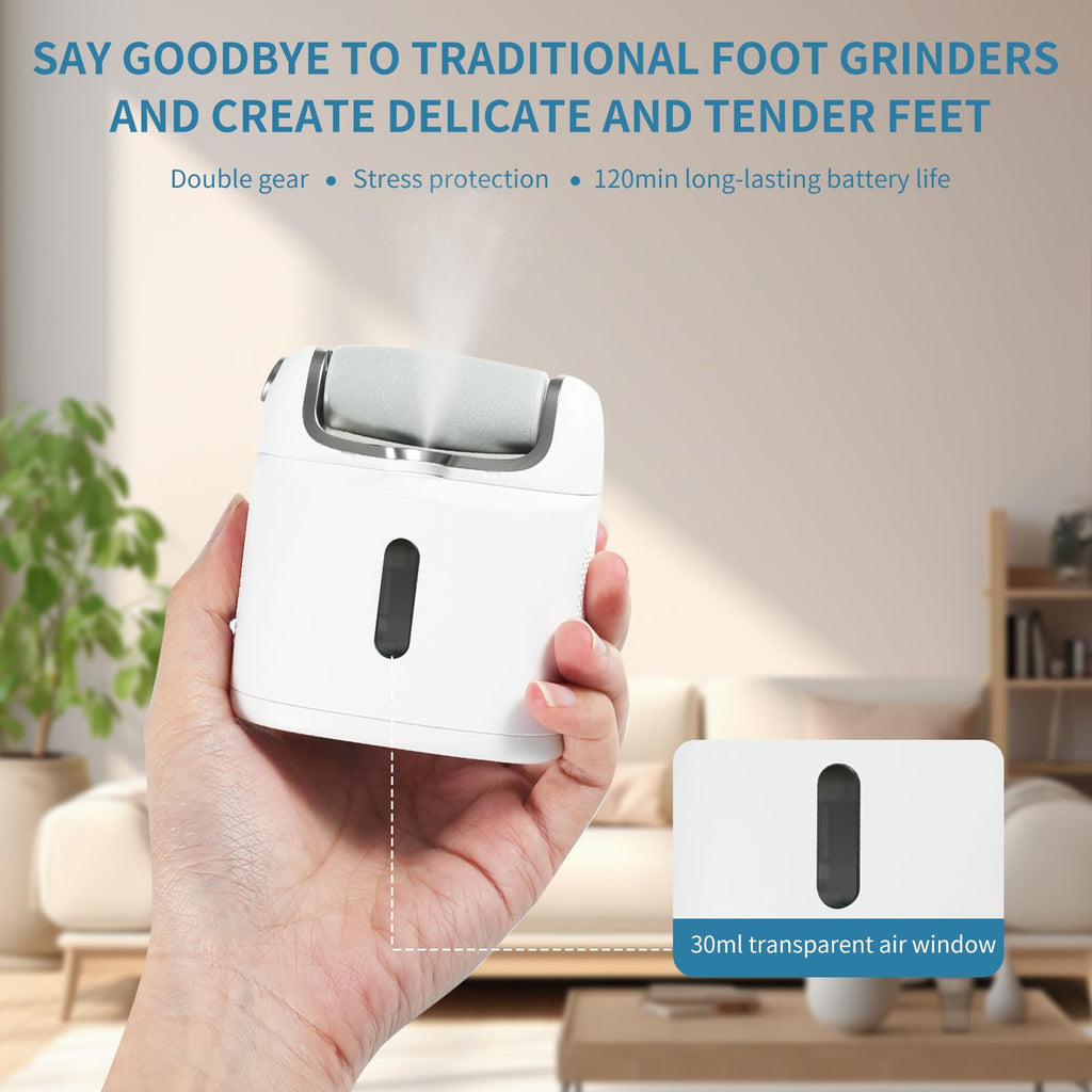 YunManHT Electric Foot Callus Remover, Rechargeable Portable Spray Foot Grinder, Quartz Sand Grinding Head for Foot Trimming and Dead Skin Removal, File Tool Suitable for Dry and Cracked Feet