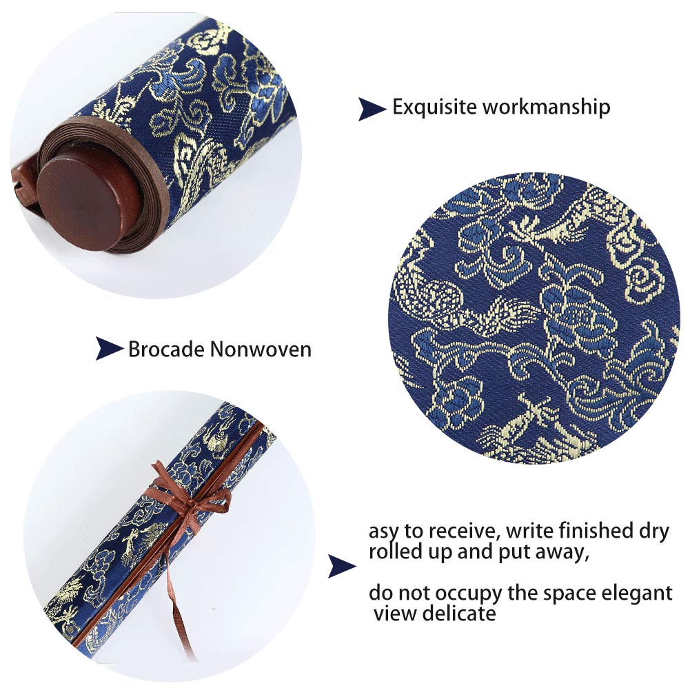 Dioche Water Writing Cloth, Water Drawing Writing Cloth, Chinese Calligraphy Mat Practicing Tool - Reusable Brocade Nonwoven Chinese Water Paper Student Stationery, 15 x 30.7in, No Ink Needed