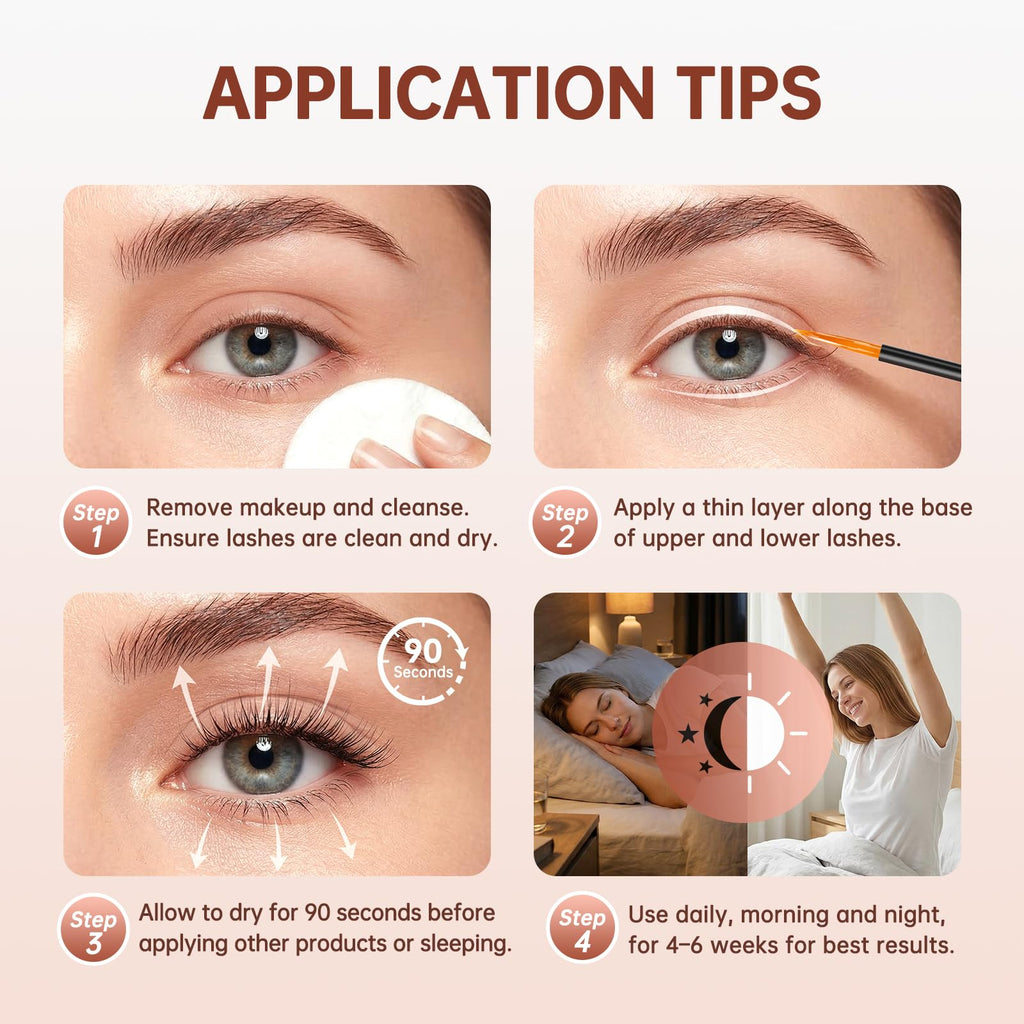 Advanced Lash Serum for Eyelash Growth, Vegan Multi-Peptide Eyelash & Brow Enhancer, Nourishes Sparse Lashes for a Fuller, Thicker Look