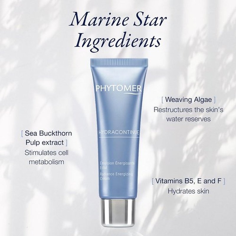 Phytomer Hydracontinue Radiance Hydrating Face Cream - Energizing Moisturizer for Dry Skin | 50ml