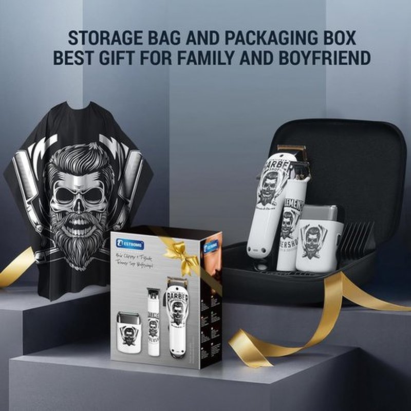 BESTBOMG® Hair Clippers - Professional Beard Trimmer Kit with Ceramic T-Blade | Perfect for Barbers & Gifts